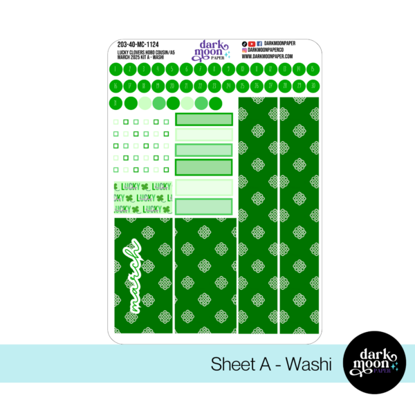 Hobonichi Cousin March Monthly Kit - Lucky Clovers - 203-40-M - Image 2