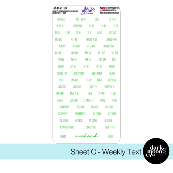 Hobonichi Cousin Weekly Kit - Lucky Clovers - 203-40-W - Image 3