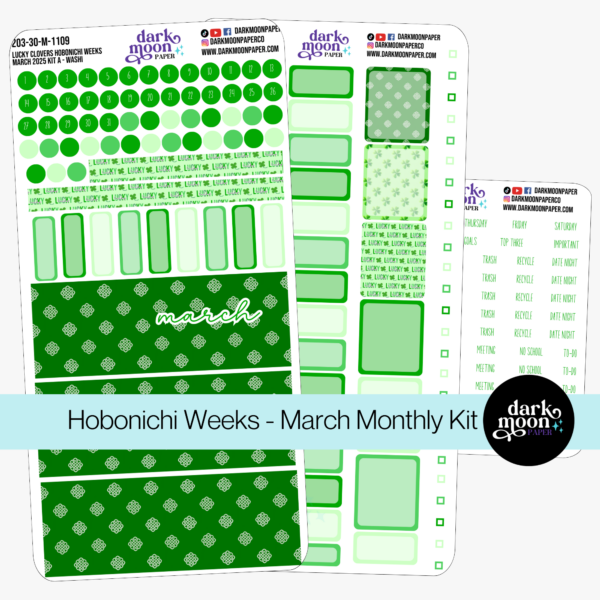 Hobonichi Weeks March Monthly Kit - Lucky Clovers - 203-30-M