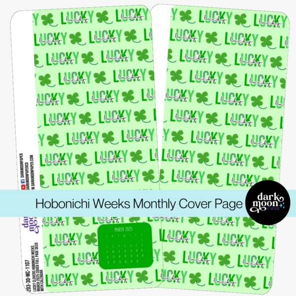 Hobonichi Weeks Monthly Cover Page - Lucky Clovers - 203-30-MC