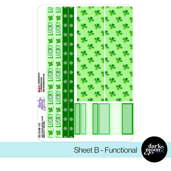 Standard Vertical Planner Any Month Monthly Kit - Lucky Clovers - 203-20-AM - Image 3