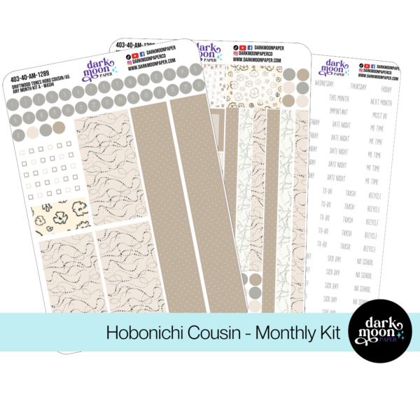 Hobonichi Cousin Any Month Monthly Kit - Driftwood Tones - 403-40-AM