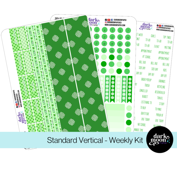 Standard Vertical Planner Weekly Kit - Lucky Clovers - 203-20-W